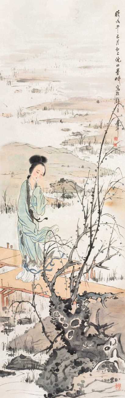 倪田 人物 立轴